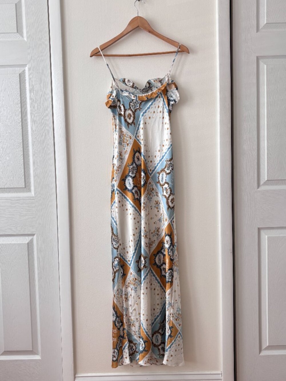 Reformation Aribella Ruffled Printed Silk-Charmeuse Maxi Dress - Picture 11 of 13